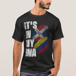 T-shirt Dominicain Et Colombien Mélangent Le Drapeau D'ADN