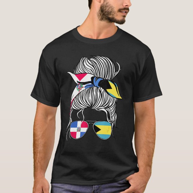 T-shirt Dominican Republic Flag Bahamas Grown Women Girl C (Devant)