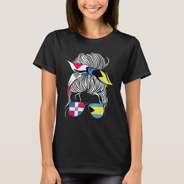 T-shirt Dominican Republic Flag Bahamas Grown Women Girl C (Devant)