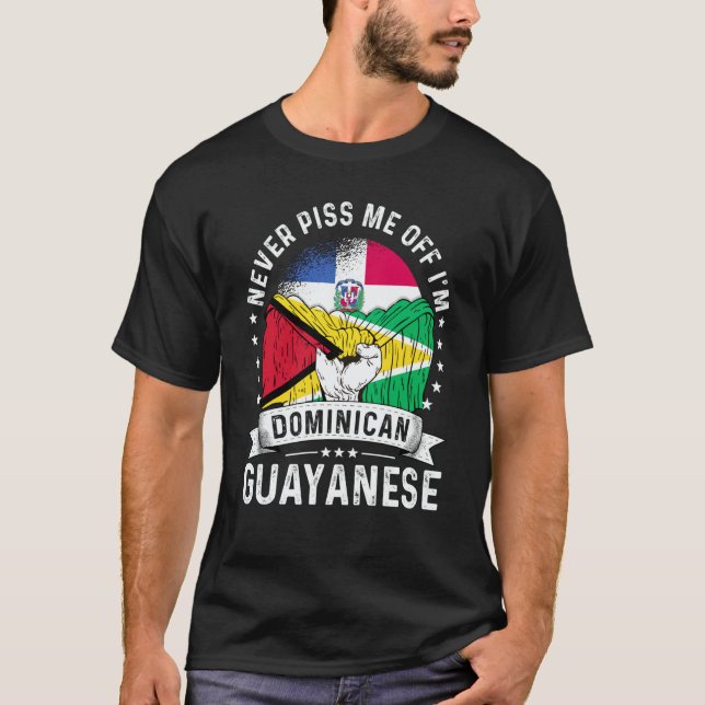 T-shirt Dominican Republic Flag Guayanese Grown  Humor Pri (Devant)