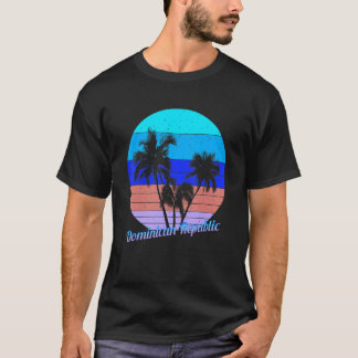 T-shirt Dominican Republic Retro Tropical Palm Trees Vacat