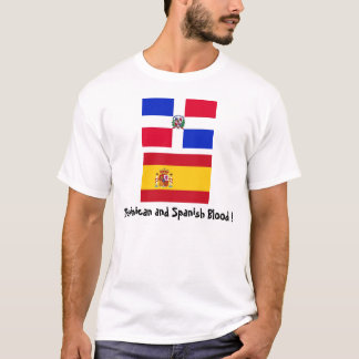 T-shirt DominicanR_flag, Spain_flag, Dominicain et
