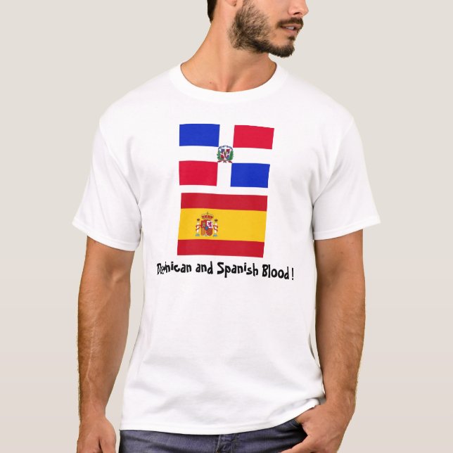 T-shirt DominicanR_flag, Spain_flag, Dominicain et (Devant)