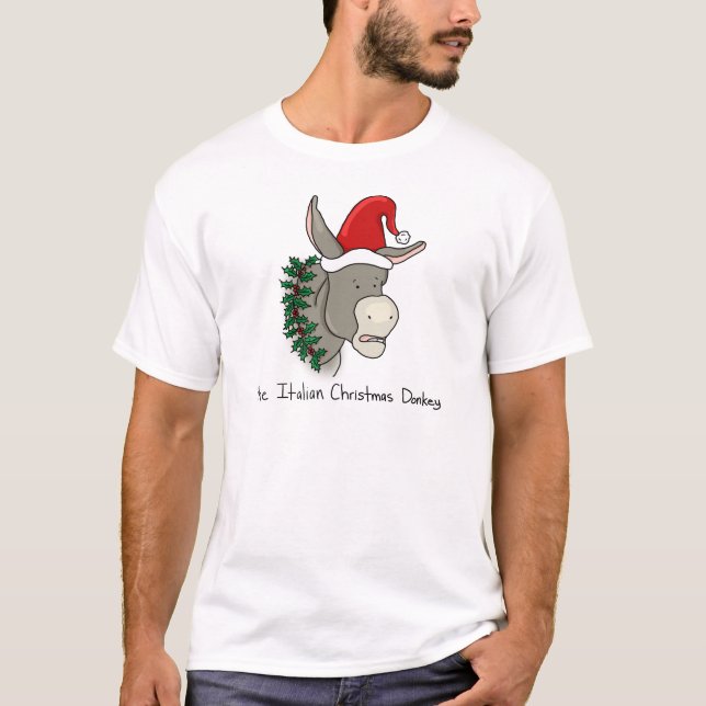 T-shirt Dominick l'âne italien de Noël (Devant)