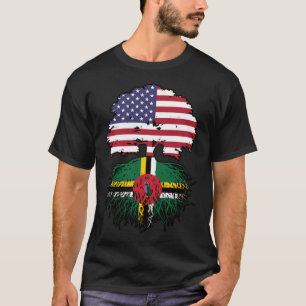 T-shirt Dominique Dominicain Américain Etats-Unis Drapeau 