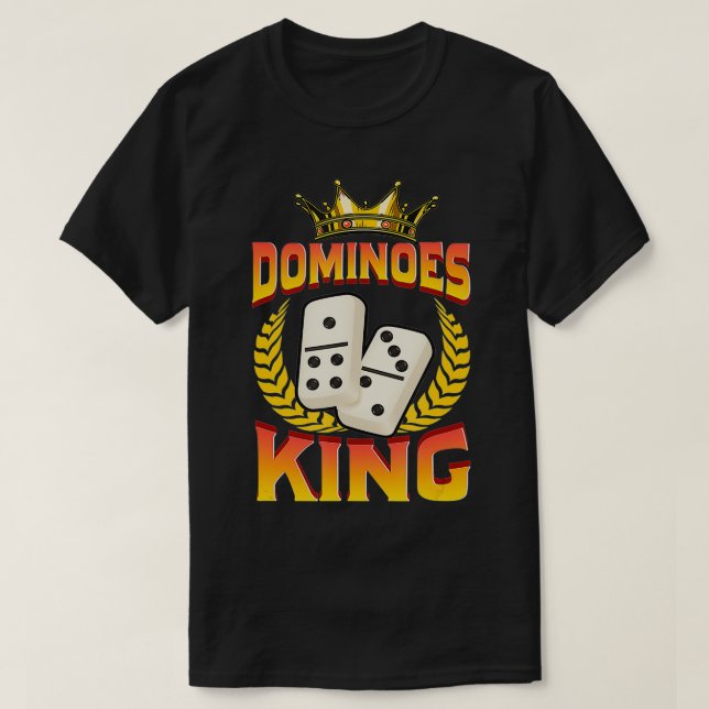 T-shirt Dominoes King Domino Player Domino beard rules  (Design devant)