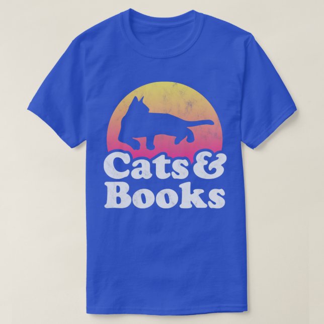 T-shirt Don de chats et livres (Design devant)