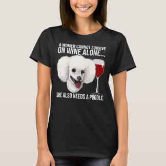 T-shirt Don De L'Amoureux Du Vin De Poodle Pour Elle