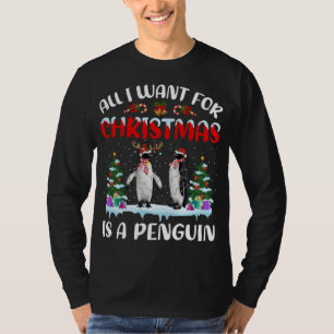 T-shirt Don De Pingouin Tout Ce Que Je Veux Pour Noël Est