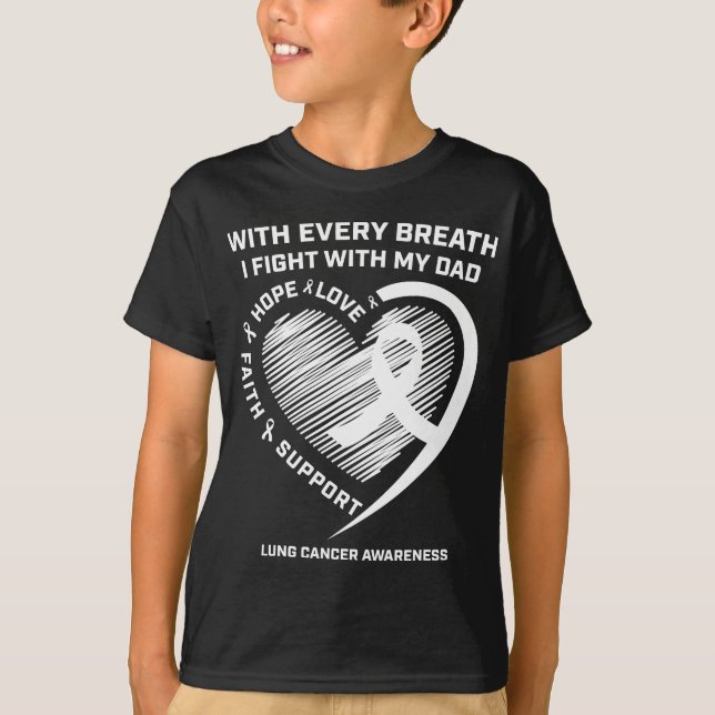 T-shirt Don de sensibilisation au cancer du poumon papa Po (Devant)
