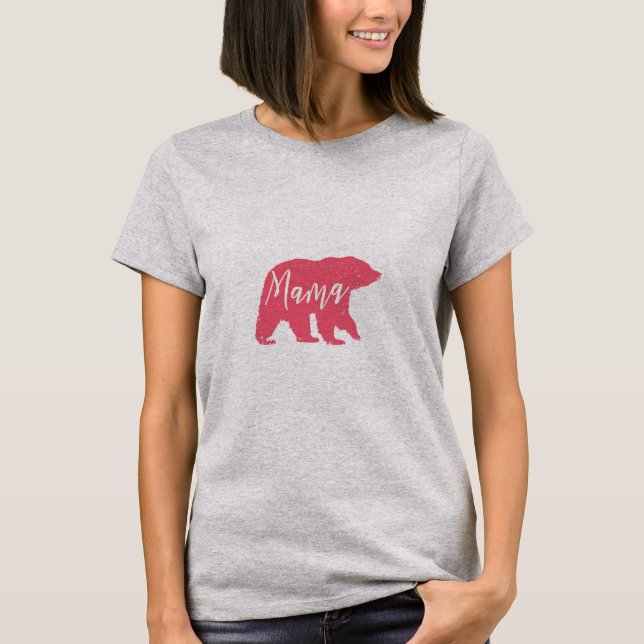 T-shirt Don Pink Mama Bear Pour La Fête Des Mères (Devant)