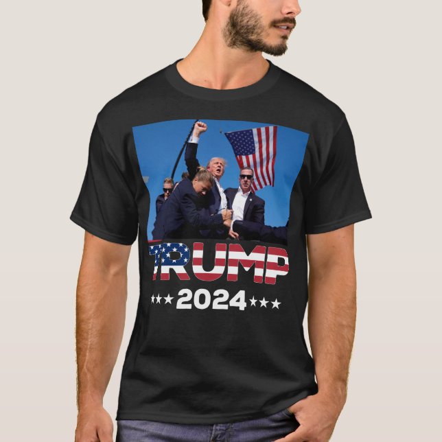 T-shirt Donald Trump 2024 A Survécu À Une Balade Électoral (Devant)