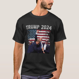 T-shirt Donald Trump 2024 lutte contre l'élection du drape