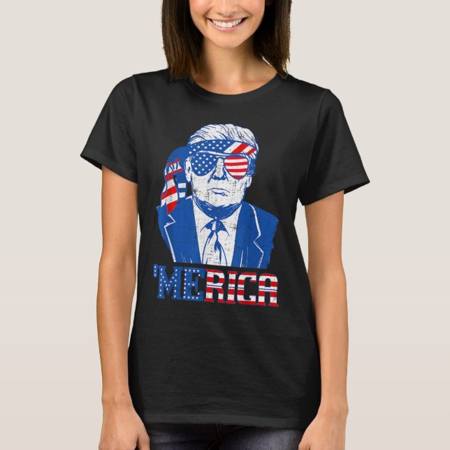 T-shirt Donald Trump Chemise Merica Trump Drapeau américai (Devant)