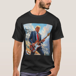 T-shirt Donald Trump Jouant à la basse électrique Mount Ru