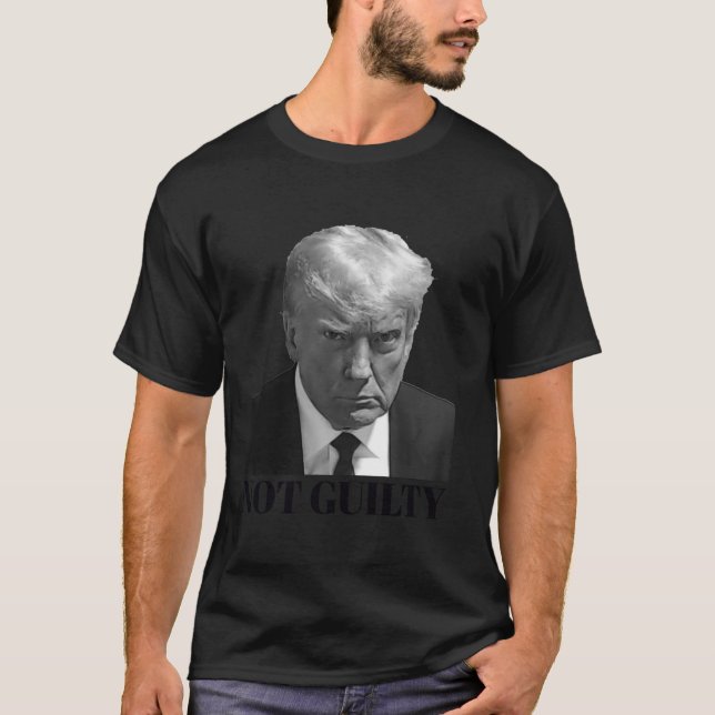 T-shirt Donald Trump Mugshot Pas coupable Pro Président Ar (Devant)