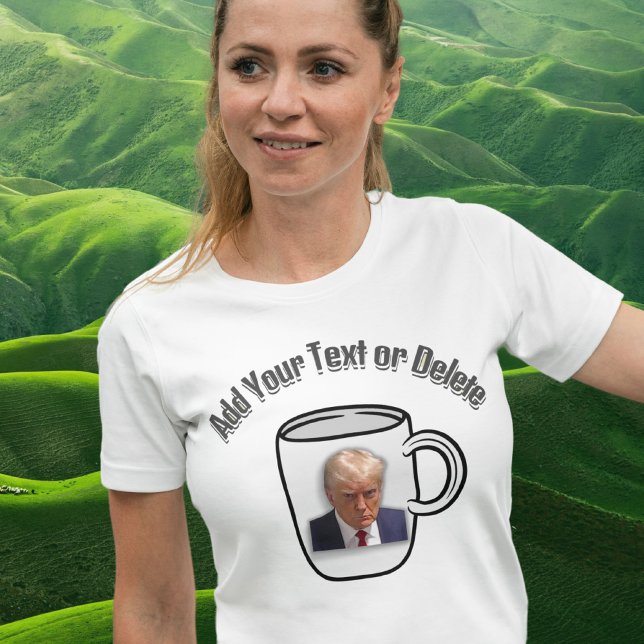 T-shirt Donald Trump Mugshot Texte Personnalisé Drôle Poli (Créateur téléchargé)