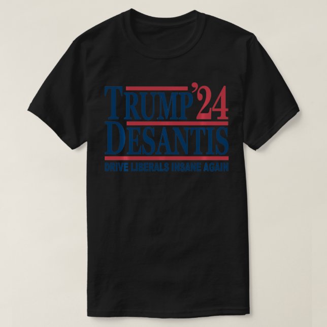 T-shirt Donald Trump Ron DeSantis 2024  (Design devant)