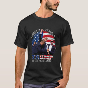 T-shirt Donald Trump se bat Jésus est mon Sauveur Trump es