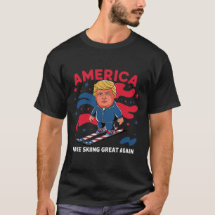 T-shirt Donald Trump Skiing America - Faites du ski un gra