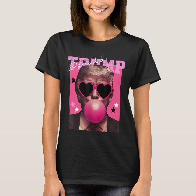 T-shirt Donald Trump soufflant la bulle de gomme Sungilles (Devant)