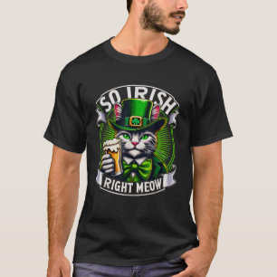 T-shirt Donc Irlandais droit Meow St Patrick s Day Bière L