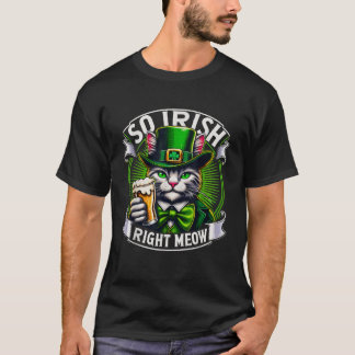 T-shirt Donc Irlandais droit Meow St Patrick s Day Bière L