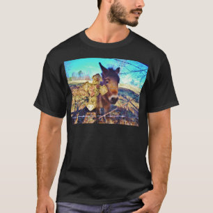 T-shirt Donkey avec croix Rose
