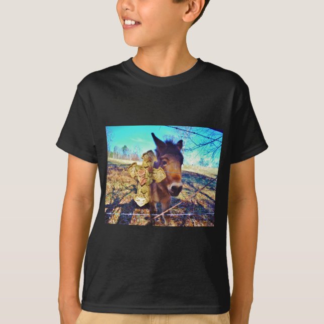 T-shirt Donkey avec croix Rose (Devant)
