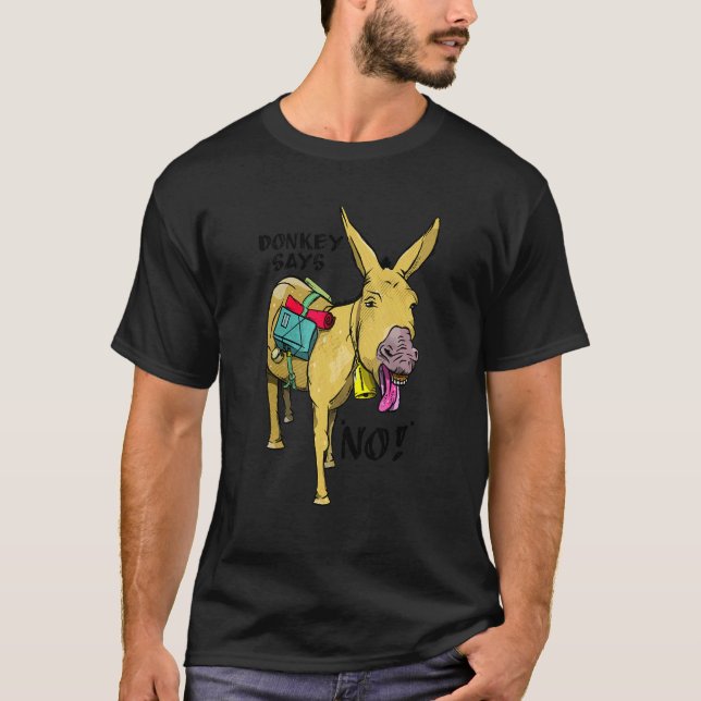 T-shirt Donkey Dit Pas De Mule Têtue (Devant)