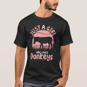 T-shirt Donkey Farmer Femmes Filles Ferme Animal Donkey
