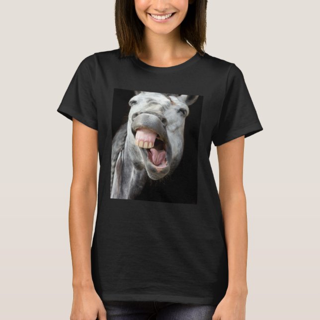 T-shirt Donkey Horse Face Showing Off Cute and  Face Anima (Devant)
