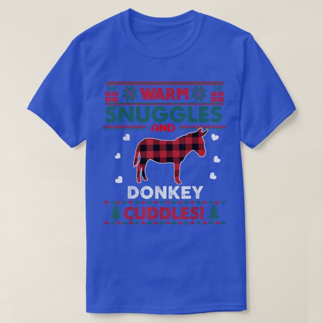 T-shirt Donkey Lover Noël Noël Noël Donkey Noël laid (Design devant)