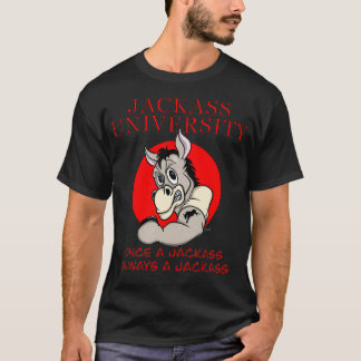T-shirt Donkey Lovers drôle JACKASS UNIVERSITY mascotte ca