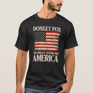 T-shirt Donkey Pox La Maladie Détruisant America Retro
