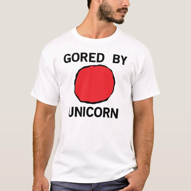 T-shirt Donné un coup de corne par la licorne (Devant)