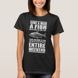 T-shirt Donne Un Poisson À Un Homme Et Il Mange Pendant Un