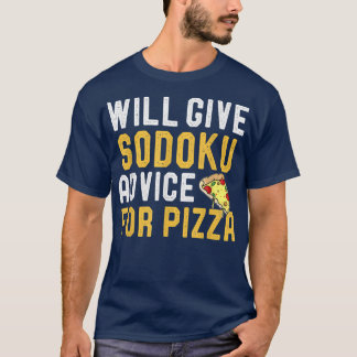 T-shirt Donnera Sudoku Conseils Pour Pizza Funny Sudoku Pu