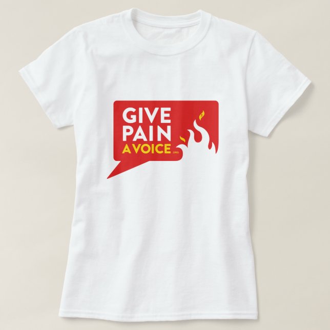 T-shirt Donnez à douleur une voix (Design devant)