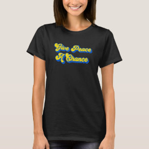 T-shirt Donnez À Peace Une Chance Blue And Yellow Special 