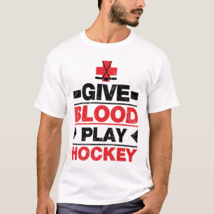 T-shirt Donnez l'hockey de jeu de sang