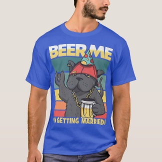 T-shirt Donnez-moi une bière, je me marie Chat Mariée Mari