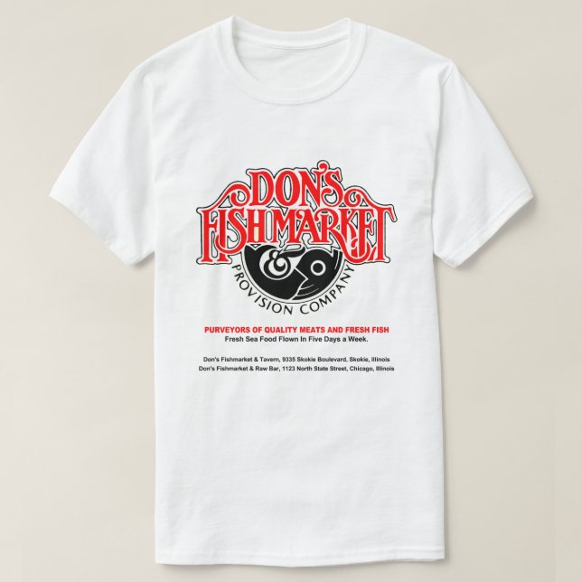 T-shirt Don's Fishmarket, Skokie, Chicago, IL (Design devant)