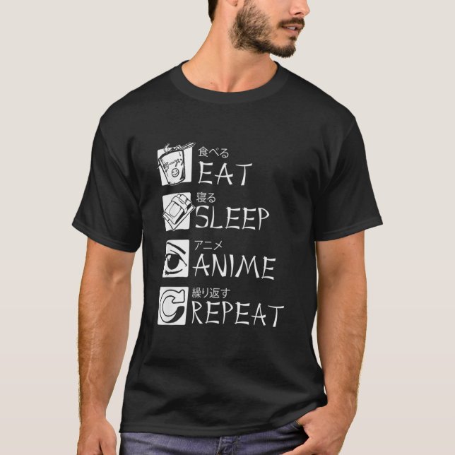 T-shirt Dons japonais amusant pour les amoureux Anime Eat  (Devant)