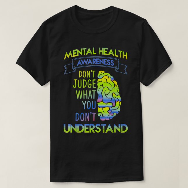 T-shirt DONT JUGE SANTÉ MENTALE cadeau pour les hommes  (Design devant)