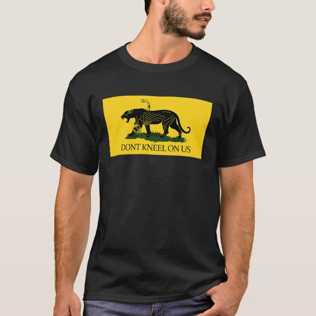 T-shirt DONT KNEEL SUR LE Drapeau US Gadsden Flag Black Pa (Devant)