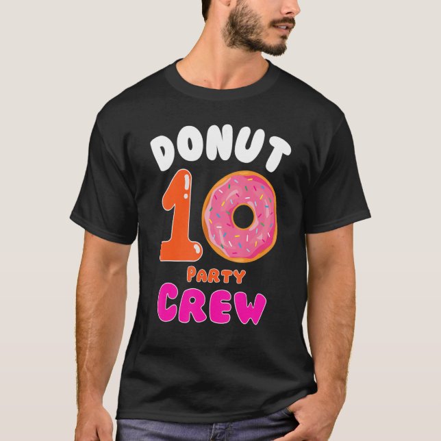 T-shirt Donut 10th Party Crew Cool Doughnut pour les enfan (Devant)