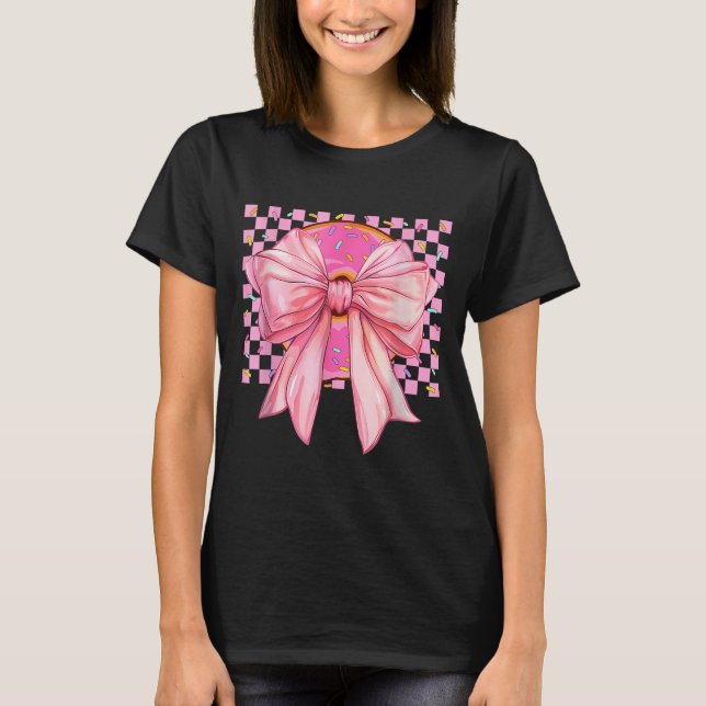 T-shirt Donut Coquette Bow Funny Girls Femme Cadeau Doughn (Devant)