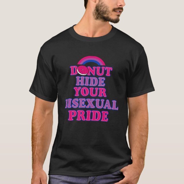 T-shirt Donut Hide Your Bisexual Pride Rainbow Aesthetic C (Devant)