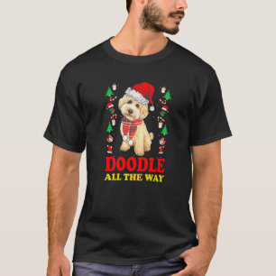 T-shirt Doodle All Way Goldendoodle Santa Hat Christma
